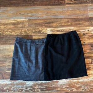 Bundle: Ann Taylor Gray Pencil Skirt & Kasper Classics Black Pencil Skirt